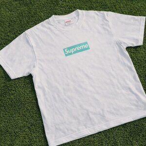 Supreme White Tee Tiffany & Co. Box Logo